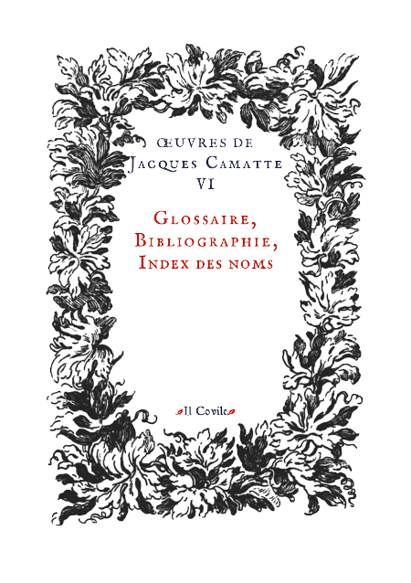 Copertina di Glossaires, Bibliographie, Index des noms.
