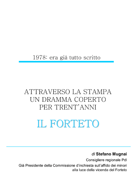 Copertina di Forteto. Era già tutto scritto.