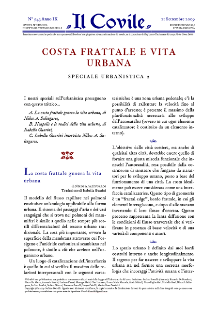 Copertina di Costa frattale e vita urbana.