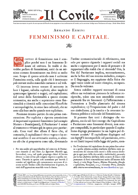 Copertina di Femminismo e capitale.