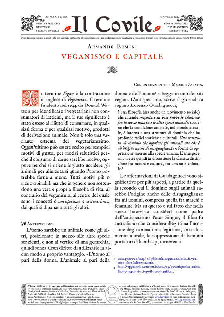 Copertina di Veganismo e Capitale.