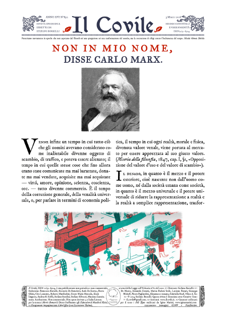 Copertina di Non in mio nome, disse Carlo Marx.