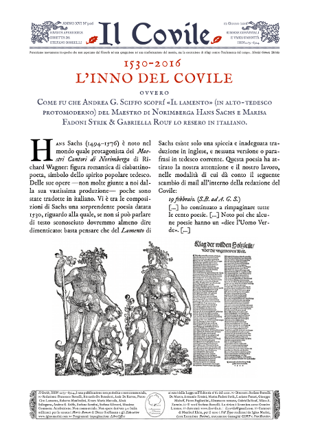 Copertina di 1530-2016. L'inno del Covile.