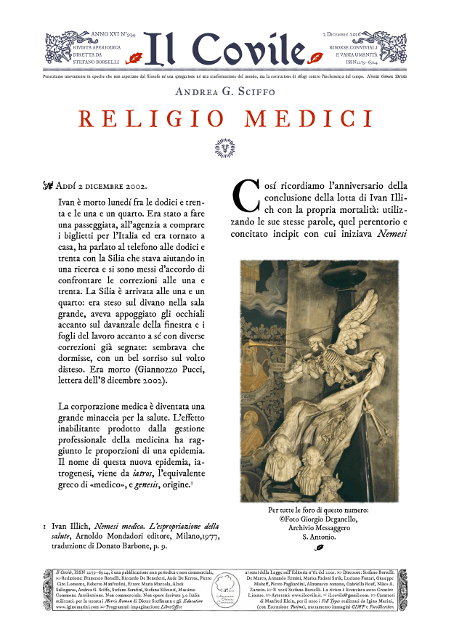 Copertina di Religio medici.