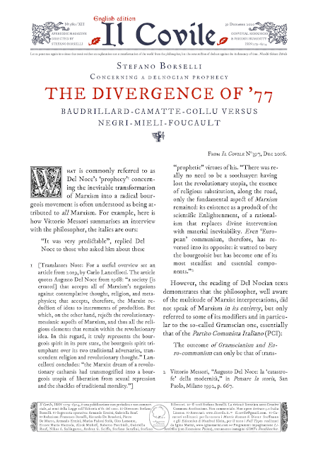 Copertina di The divergence of '77.