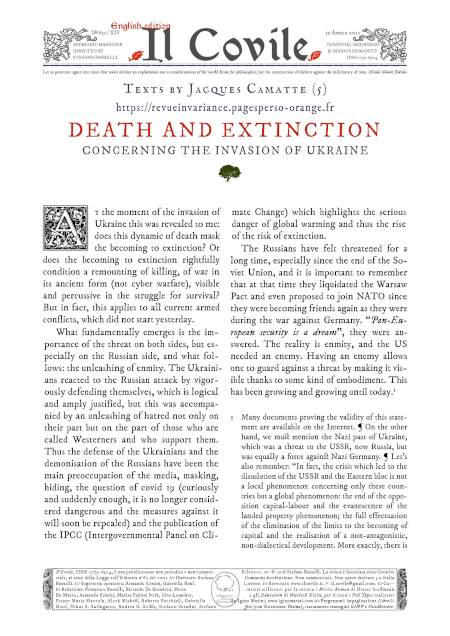 Copertina di Death and extinction.