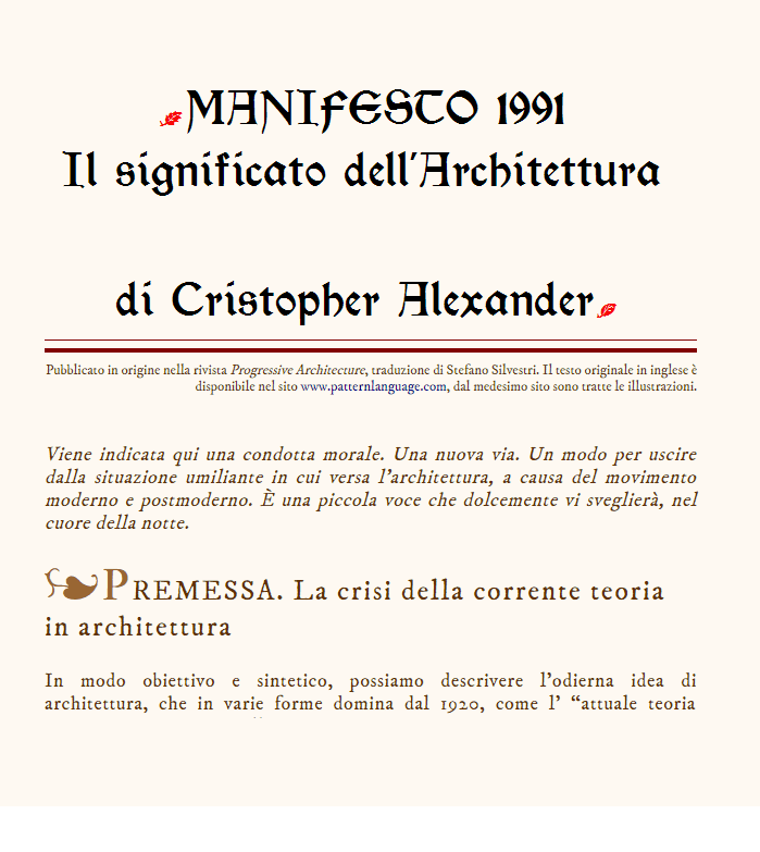 Copertina di Manifesto 1991. Il significato dell'Architettura.