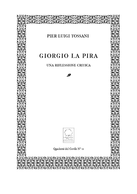 Copertina di Giorgio La Pira. Una riflessione critica.