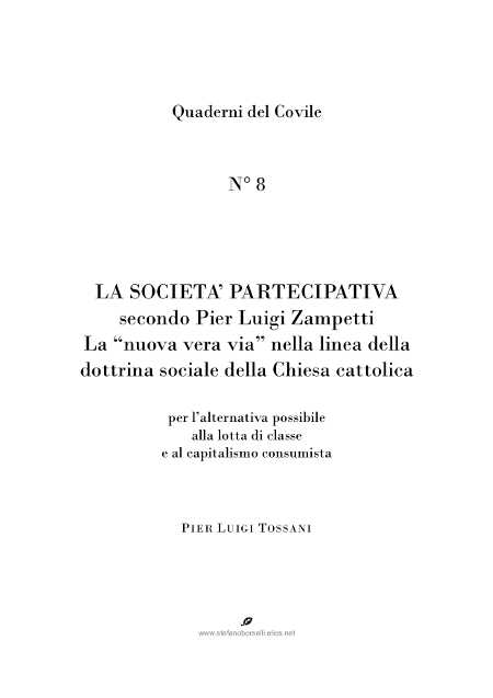 Copertina di La società partecipativa secondo Pierluigi Zampetti.